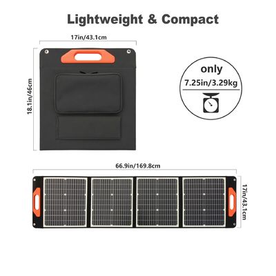 Monokristallines Silizium 100W 200W Solarpanel Photovoltaikzellen Modul Tragbares Klapppanel