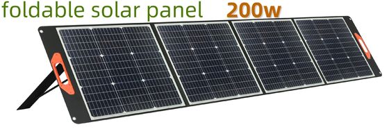 Custom 200W schwarze, tragbare, wasserdichte, flexible und faltbare Solarzellen für Camping