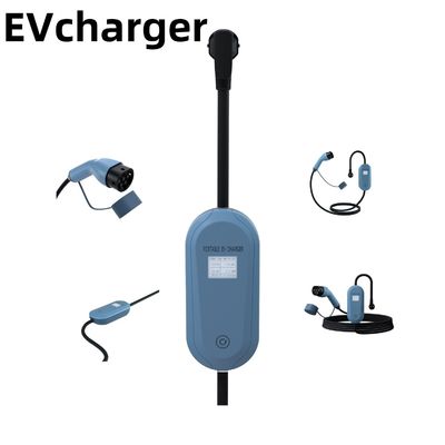 Blaue tragbare EV-Ladestation 3.5kw Mobil-EV-Ladegerät für den Straßenverkehr