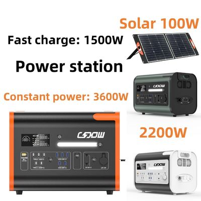 Portable Solar Power Station 2000W Wiederaufladbares Handy Ladegerät AC Ausgang 220V für Outdoor Notfall RV Generator