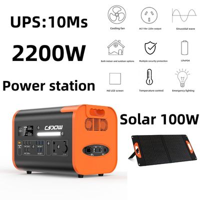 Orange Schwarz 2000 Watt Solarstromgenerator mit Batteriespeicher