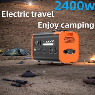 Leistungskapazität Portable Power Station 600W 2000W 2200W Schwarz mit Orange BMS Schutz