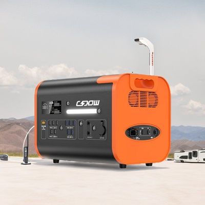 Leistungskapazität Portable Power Station 600W 2000W 2200W Schwarz mit Orange BMS Schutz