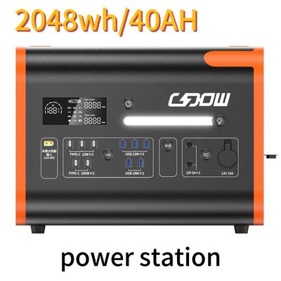 AC Pure Sine Wave 2200W/2048wh Portable Power Station für Familiencamping im Freien