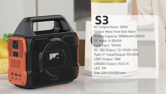 110/220V 300W/288wh Sinuswellengenerator Außenkraftwerk in anpassbarer Farbe