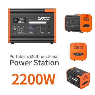 2200 Watt tragbare Strombank mit Typ-C 3*18W/2*100W und 2500 Watt wiederaufladbarem Solarpanel