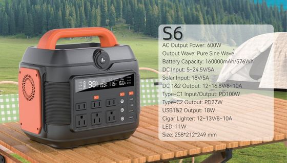 600W/576wh Notstromversorgungsanlage für die Stromversorgung im Freien und zu Hause