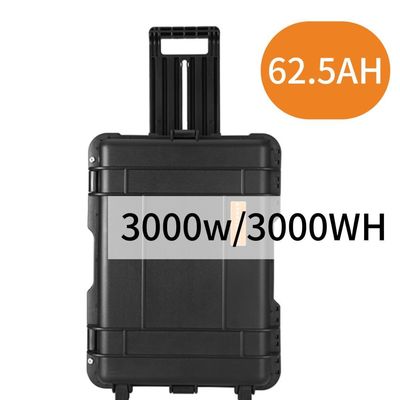 3000W/62,5ah schwarzverschleißfeste feuerfeste tragbare Kraftstation mit hoher Kapazität