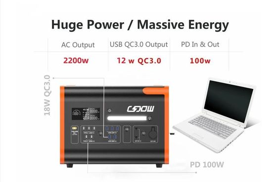 AT22 40ah 2048wh/2400W Outdoor Camping Energiespeicher Hochleistungs-Portable Power Station