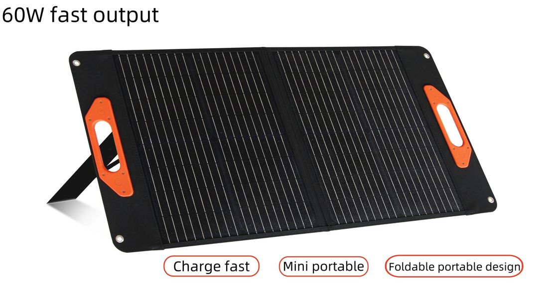 UB-60 Schwarz Flexible Foldable Portable Solar Panel 60W für Reisen und Boote und RVs
