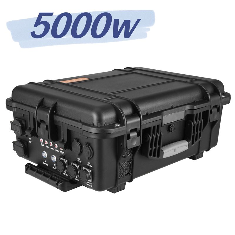 220V Outdoor Camping LiFePO4 5000W Großkapazität Portable Power Station mit Räder Trolley