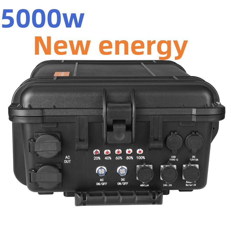 5000W Wechselstromanschluss Portable Solar Power Station Notfallgenerator Wiederaufladbare Wechselrichter-Strombank mit 110V/220V