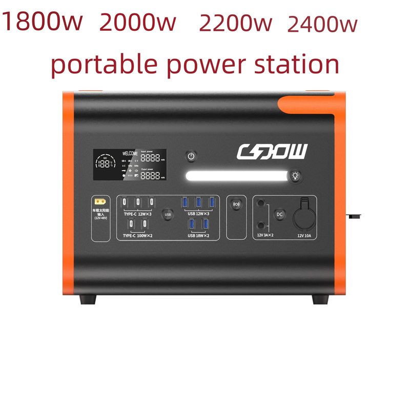 Drahtloses Laden 15W Notfallsicherung 2200W Tragbare Energiespeicher