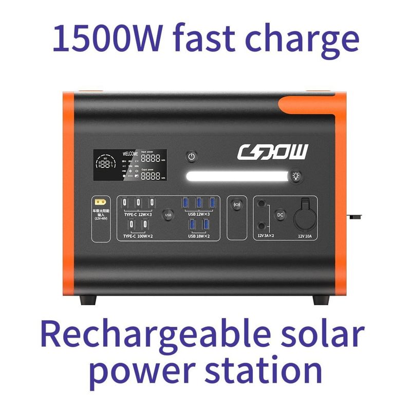 Portable Solar Power Station 2200W LiFePO4 Batteriegenerator für Familie und Notfall