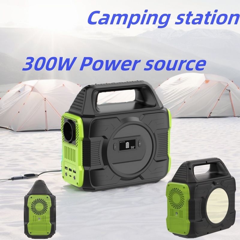 300 Watt Lithiumbatterie im Freien wiederaufladbarer Solargenerator AC DC Typ-C Batterie Sicherungsstrom Notfall tragbares Solarkraftwerk