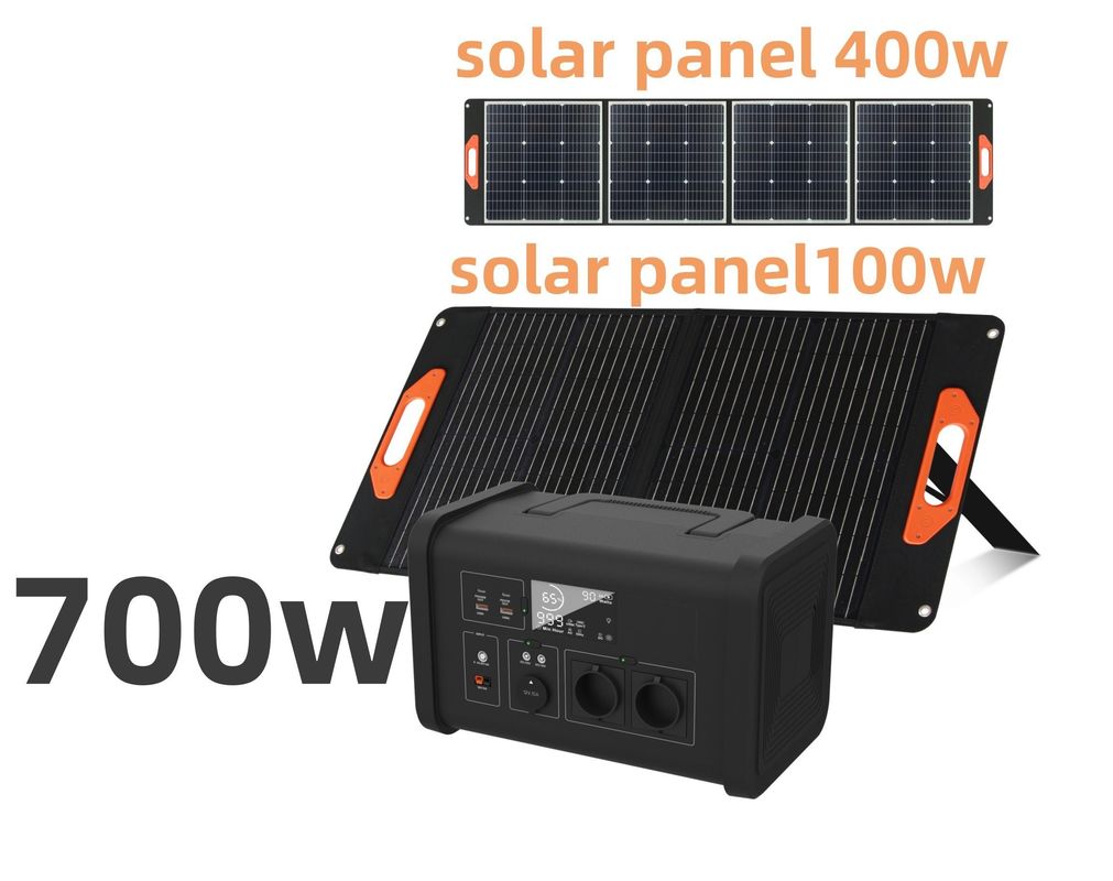 LiFePO4 Home Power Outage Portable Power Station mit 700W Wechselstrom-Ausgangsleistung und LED-Licht