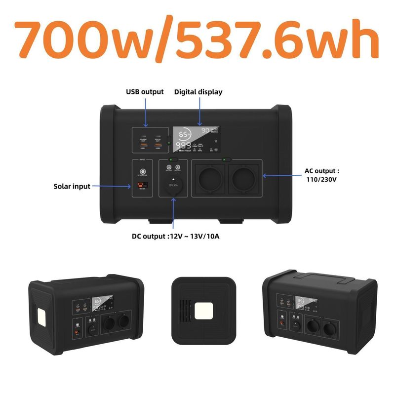 18V/6A Max Solar Input 700W Off-Grid Solargenerator für tragbares Solarkraftwerk