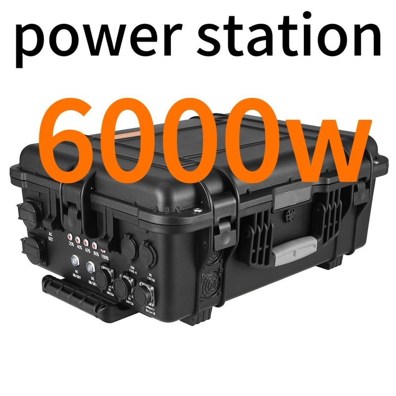 Schwarz 6kw Kraftwerk ABS-Legierung Outdoor-Portable Stromversorgung für Outdoor-Abenteuer