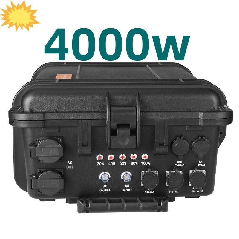 4000W tragbares Kraftwerk mit All-AC-Ausgangssteckdose und LiFePO4-Lithiumbatterie