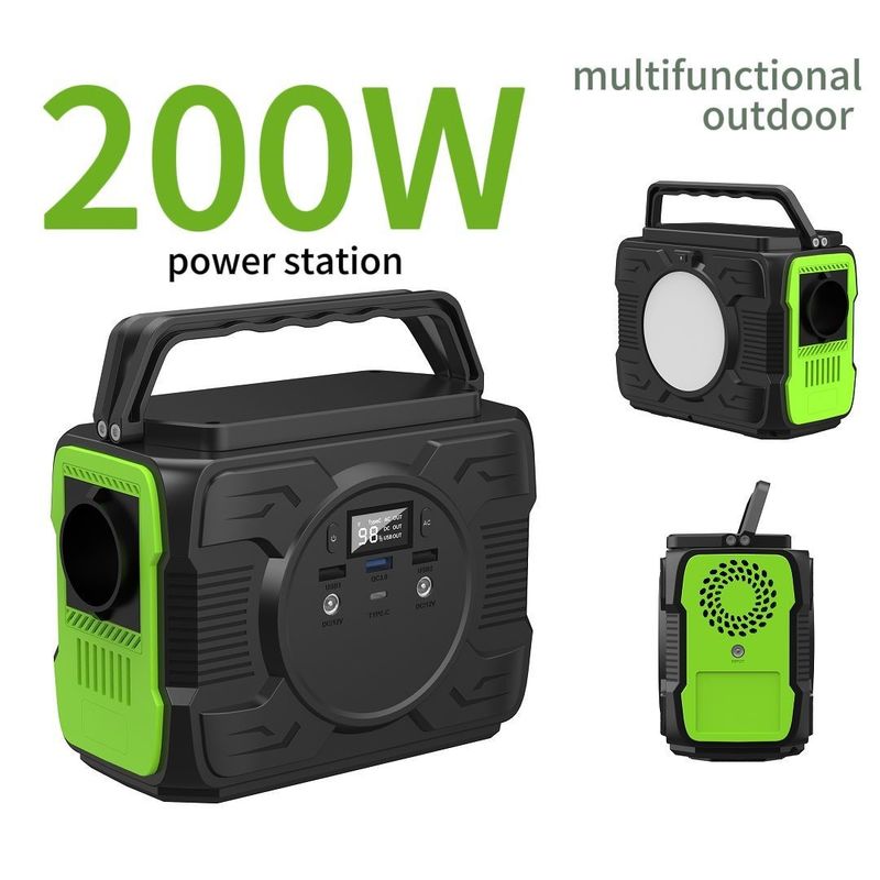 12V/3A Typ C Eingang/Ausgang 200W Camping Solarkraftwerk mit Lithiumbatterie