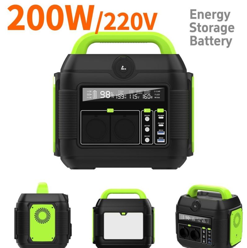 Drahtlose Ladung und Wechselstromleistung 200 Watt tragbares Solarkraftwerk für Campingplätze