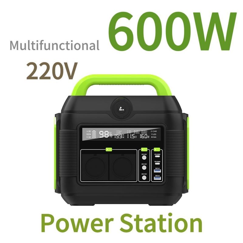 600W Portable Power Station mit uns Wechselstrom-Steckdose und Enthüllung von Liquid Crystal Display