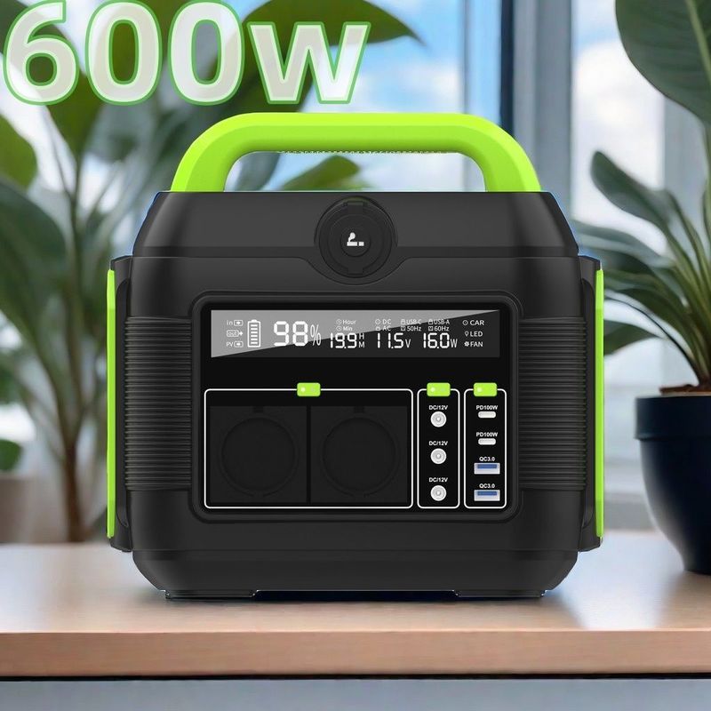 MPPT Solargenerator 600W 576Wh 14.4V 40Ah 160000mAh Aufdeckung LCD Portable Power Station