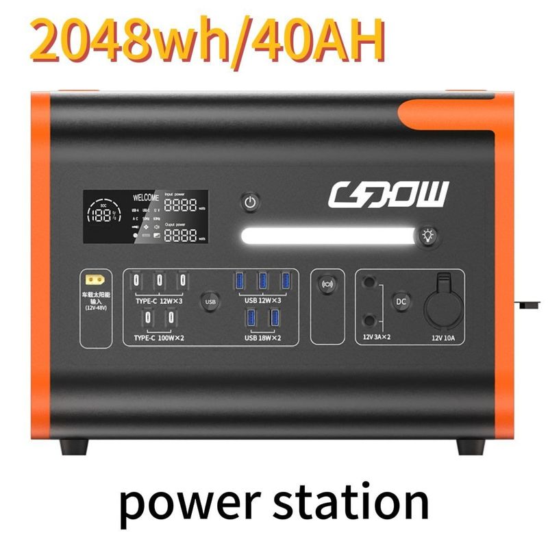 AC Pure Sine Wave 2200W/2048wh Portable Power Station für Familiencamping im Freien