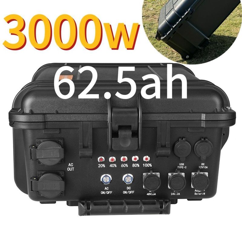 Außen Notfallladung 3000W 62,5h Portable Power Station mit 6-7h Ladezeit