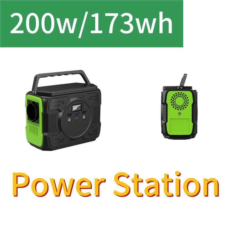 Portable mobile Power Station mit LED-Leuchten Wechselstrom-Ausgangsspannung 110/220V-50Hz/60Hz 200W