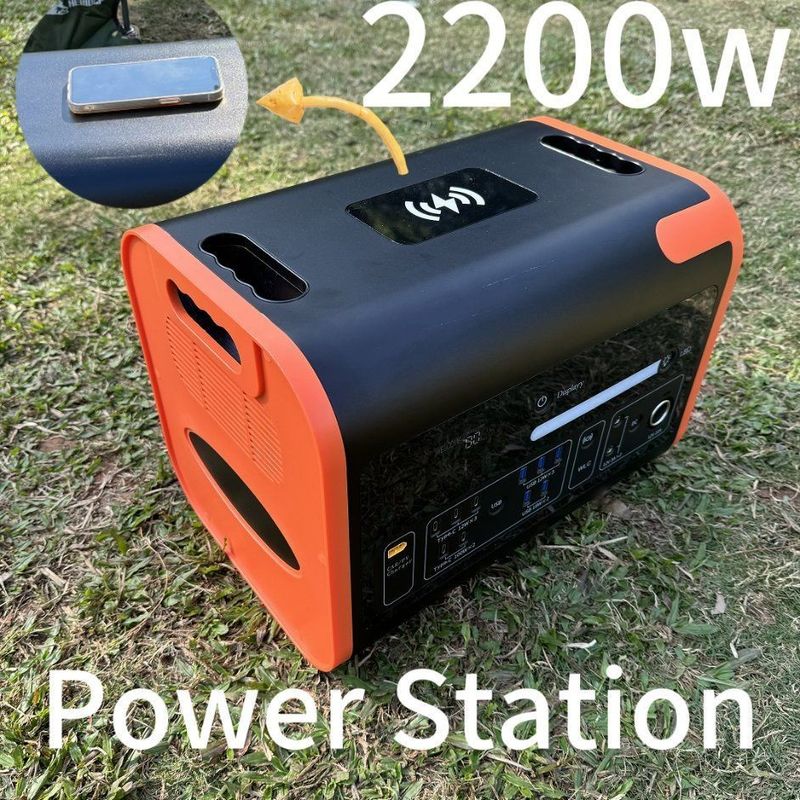 800W Solarladung Schwarz und Orange Outdoor Camping Portable Energy Hub 2kw Kraftwerk