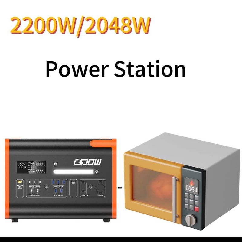 Portable Power Station 1500W/2200W/3000W UPS mit All-AC-Ausgangssteckdose in schwarz-orange