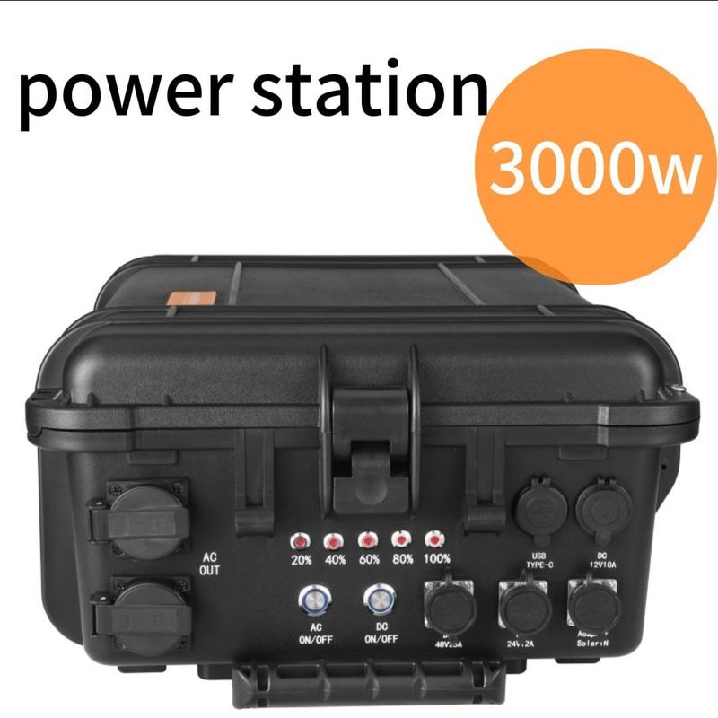 Schwarze Mehrfunktions-Solarkraftanlage 3000 Watt 3000 Wh für Notfälle im Freien