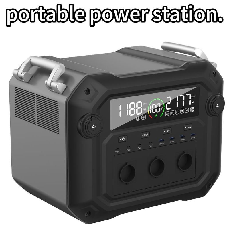2500W Wechselstrom-Ausgangsleistung Portable Power Station Un38.3 MSDS-Authentifizierung für Reisen im Freien