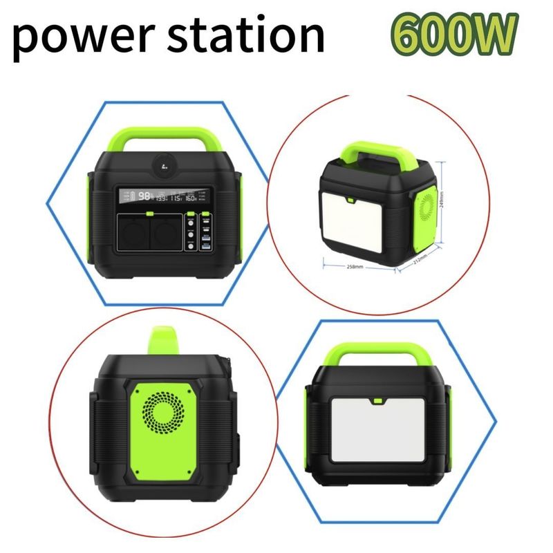 110V/220V unterstützendes tragbares Kraftwerk mit 600W/1500W Ausgang und Gleichstrom-Ausgang 12-13V 10A