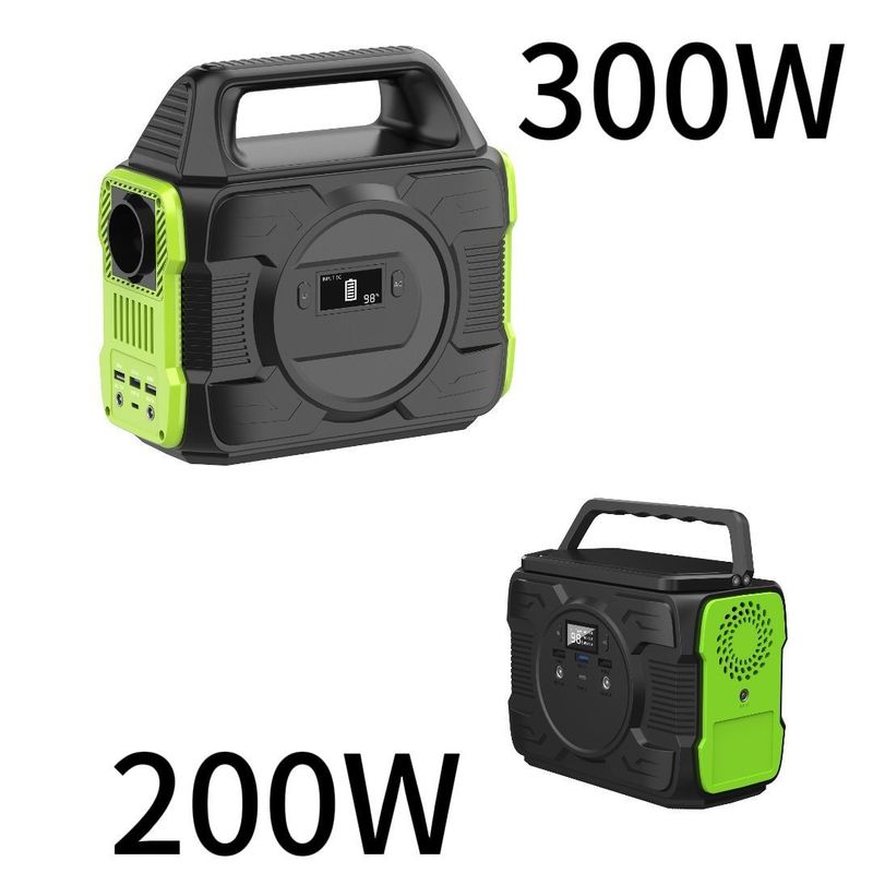 300 W / 200 W AC / DC Backup-Stromspeicher Outdoor Camping Portable Power Station mit 7W LED-Leuchten