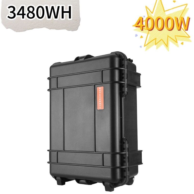 Schwarze Zugschachtel Solargenerator 4000 Watt Portable Power Station für Outdoor-Drohnenfotografie