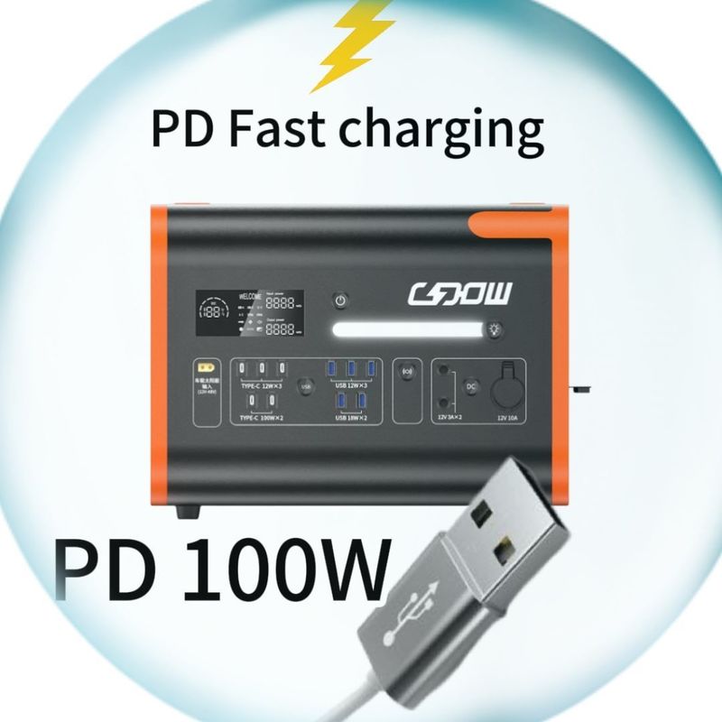 2200W/2000W/2400W Portable Power Station mit LCD-Display Orange Schwarz Anpassbar