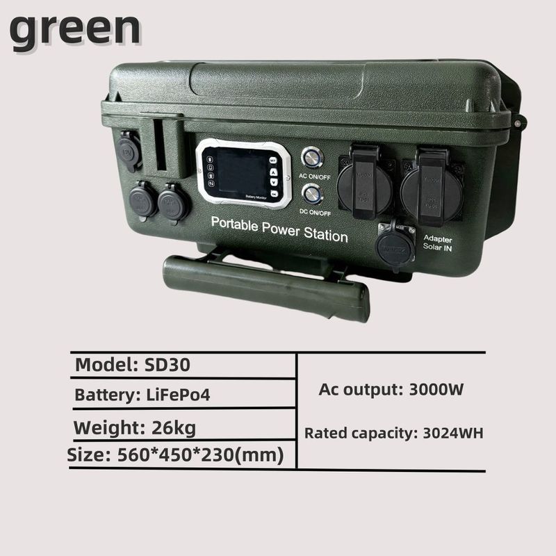 Außenarbeit Camping Notfall 110V/230V/3000W Kraftwerk mit AC/DC/USB-Anschluss