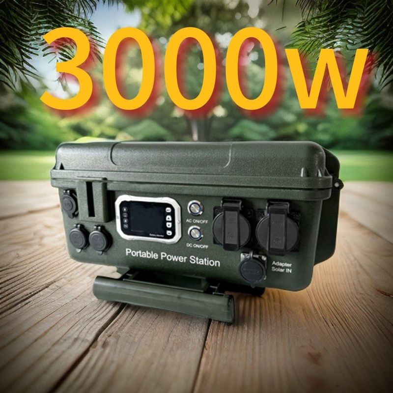 3000 W Portable Power Station für Zuhause und Camping USB-C 45 W Schnitt Spannung 35V ± 0,05V