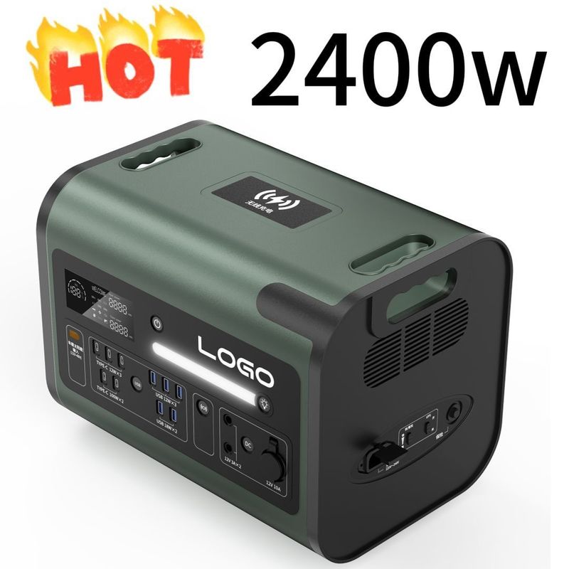 2400W Outdoor-Mobilstromkraftwerk mit anpassbarem Typ C und 90 Minuten Ladezeit